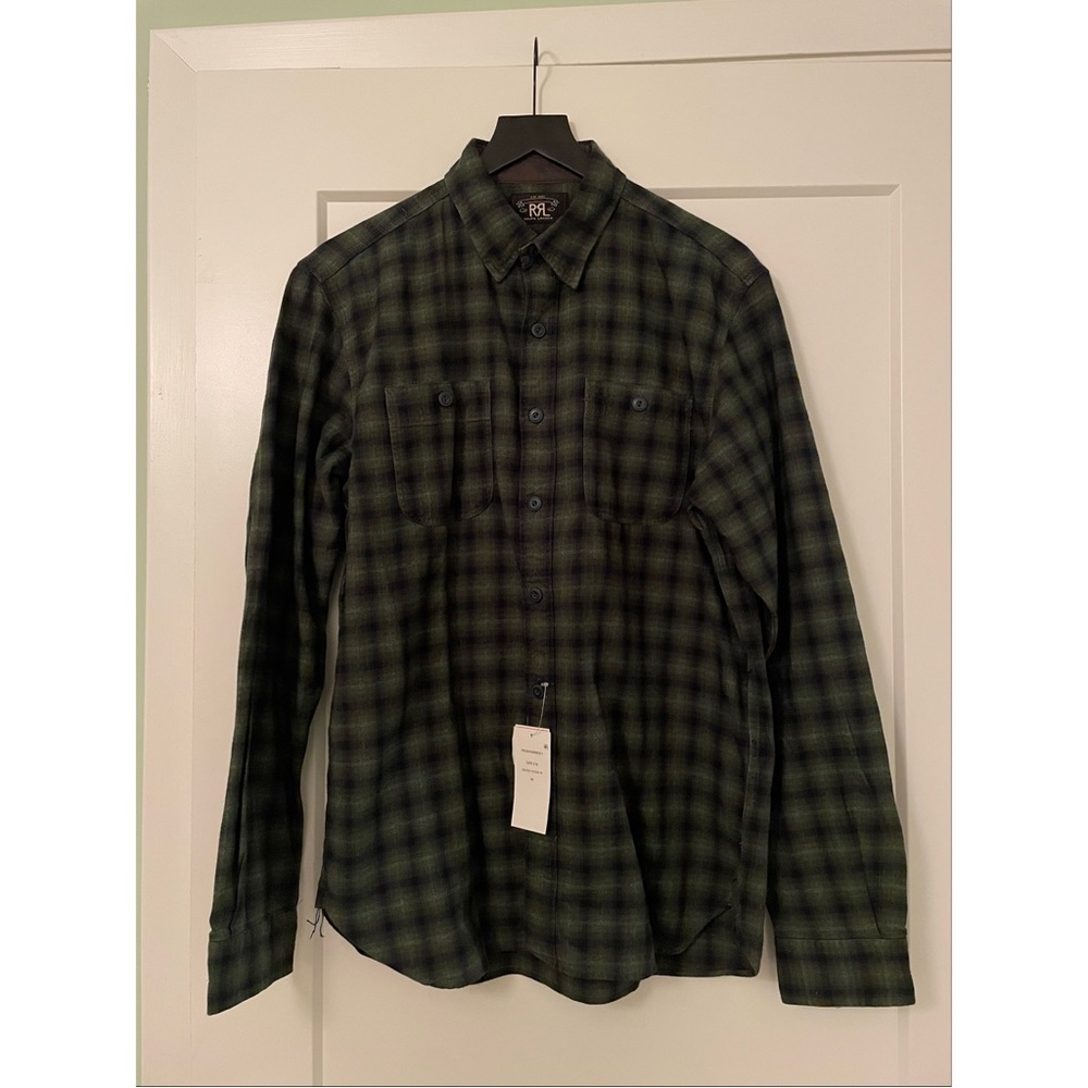 RRL Ralph Lauren Green Plaid Check Button-Down Shirt NWT